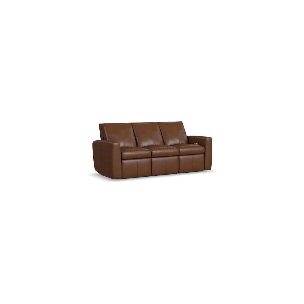 Flexsteel Ava Sedona Leather Power Reclining Sofa, 85" W x 39" D x 40" H, Wall Hugger Design, 21" Seat Height, 291 lb