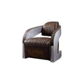 NauticalMart Brancaster Chair, Vintage Mocha Top Leather Living Room Furniture