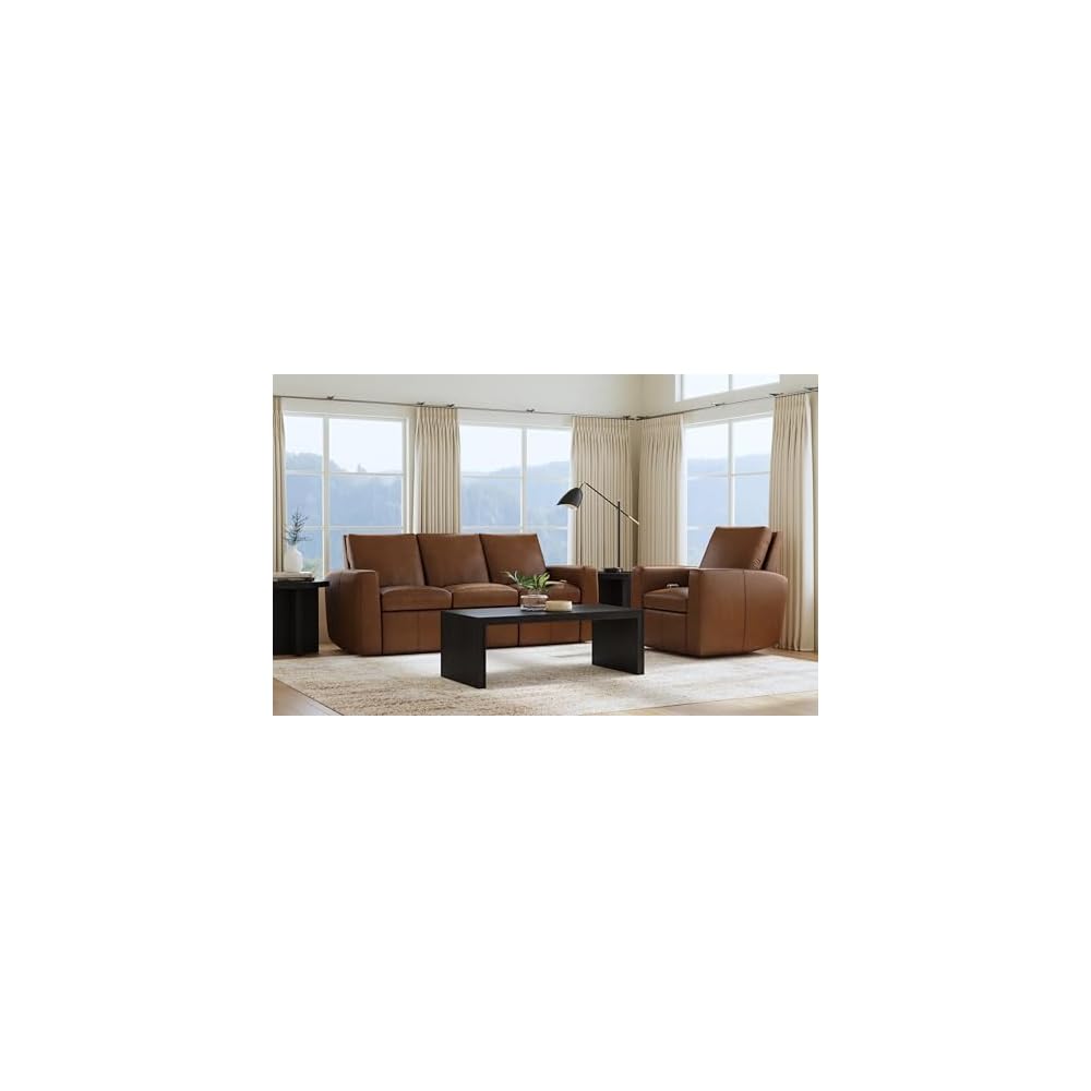 Flexsteel Ava Sedona Leather Power Reclining Sofa, 85" W x 39" D x 40" H, Wall Hugger Design, 21" Seat Height, 291 lb