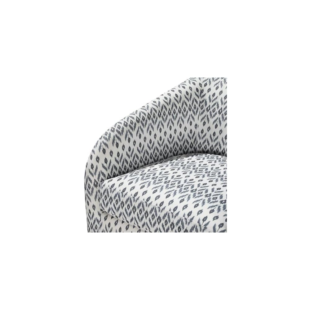 Modern Patterned Upholstered Swivel Accent Armchair