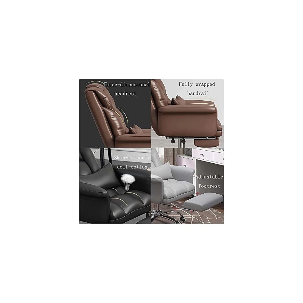 Home Office Chairs Boss Chair,Ergonomic Video Game Chairs,Comfortable Leather Reclining with Footstool,Desk Chair Recliner