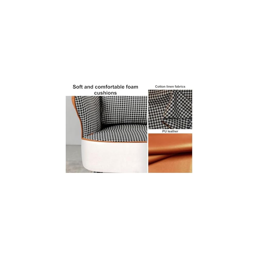 Modern Armchair with Waist Pillow,Adult Lazy Sofa Chair Ergonomic Backrest,Upholstered Leisure Chair for Living Room Office,Relax Side Chair Guest Chair (Color : Black 2, Size : Without)