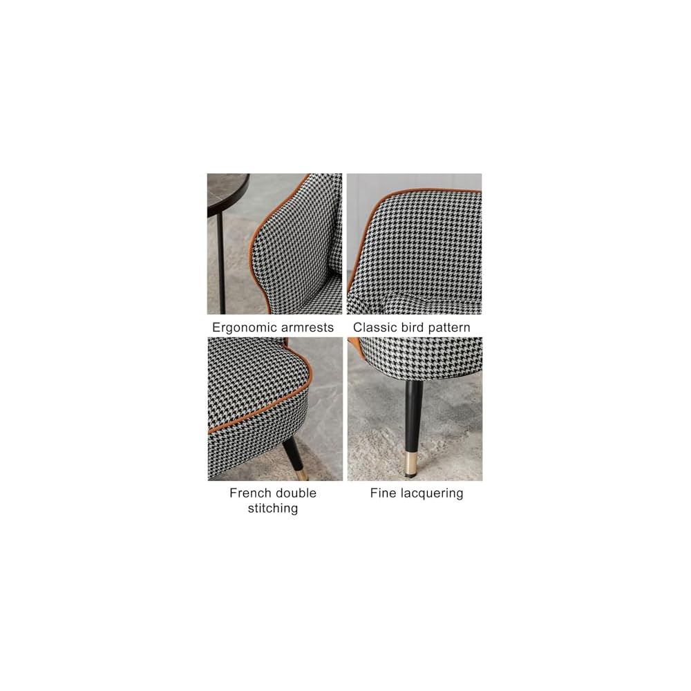 Modern Armchair with Waist Pillow,Adult Lazy Sofa Chair Ergonomic Backrest,Upholstered Leisure Chair for Living Room Office,Relax Side Chair Guest Chair (Color : Black 2, Size : Without)