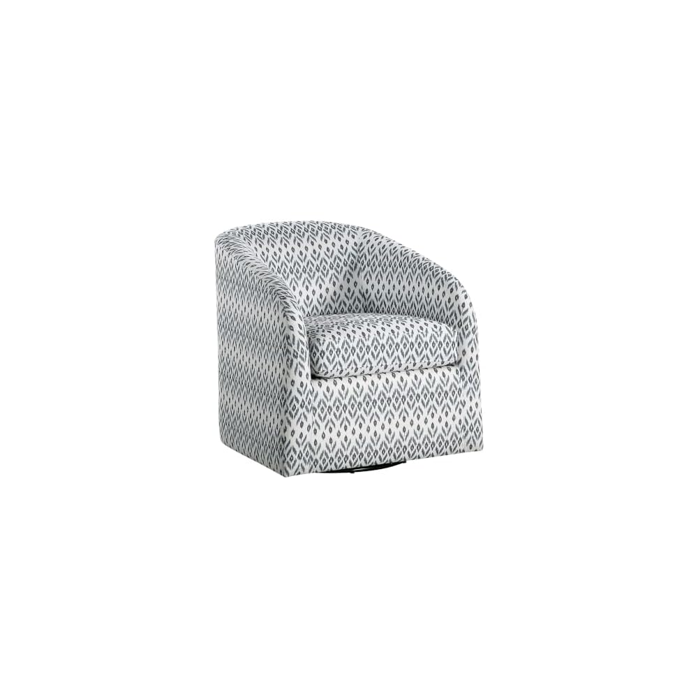 Modern Patterned Upholstered Swivel Accent Armchair