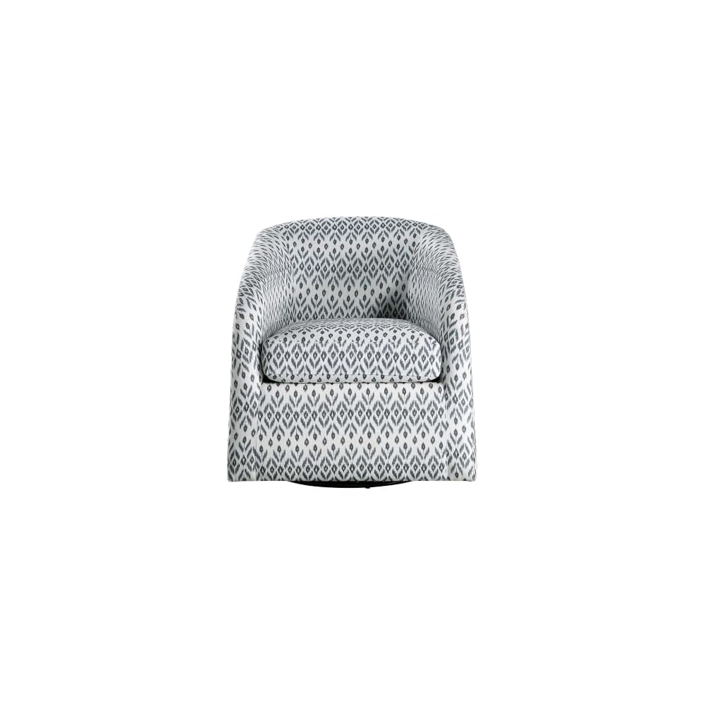 Modern Patterned Upholstered Swivel Accent Armchair