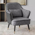 Modern Armchair with Waist Pillow,Adult Lazy Sofa Chair Ergonomic Backrest,Upholstered Leisure Chair for Living Room Office,Relax Side Chair Guest Chair (Color : Black 2, Size : Without)