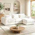 AUIXOPI Modular Sectional Sofa, 78 Inch Cloud Chenille L-Shaped Couch with Deep Seat, 2-Piece Corner Sofa for Living Room, Apartment, Small Space & Bedroom, Solid Wood Frame 440 LBS, White